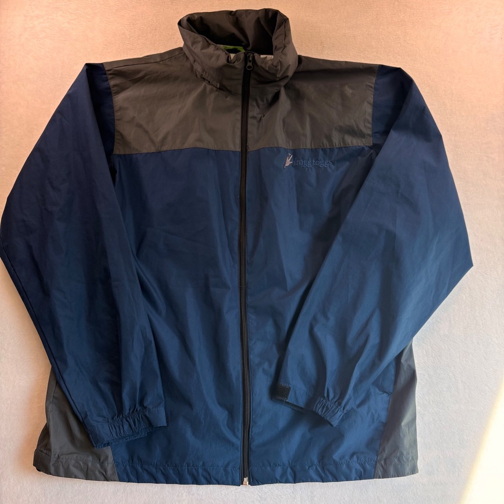 Frogg Toggs Java Hellbender Rain Jacket Mens Large Blue Grey RT62140-722